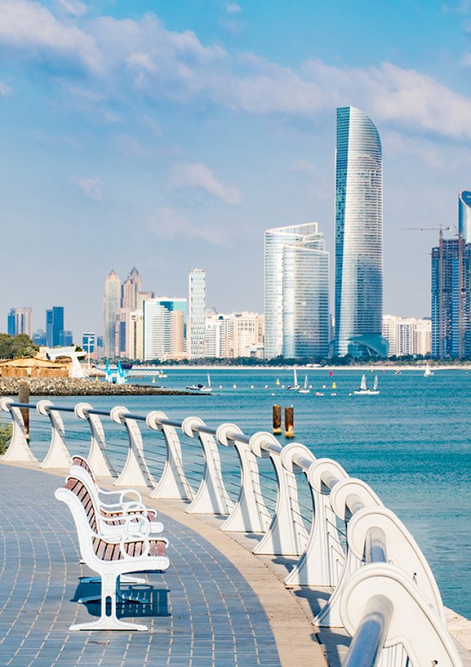 View of Abu Dhabi in the United Arab EmiratesView of Abu Dhabi in the United Arab Emirates